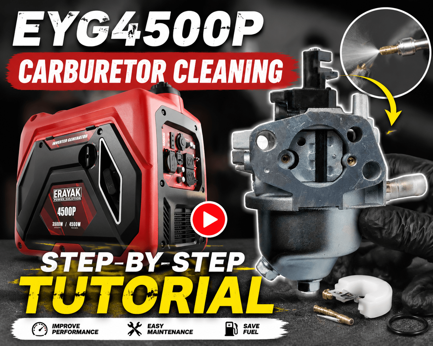 How to Clean a Generator Carburetor: Fix Hard Starts, Rough Running and Stalling - Erayak Power