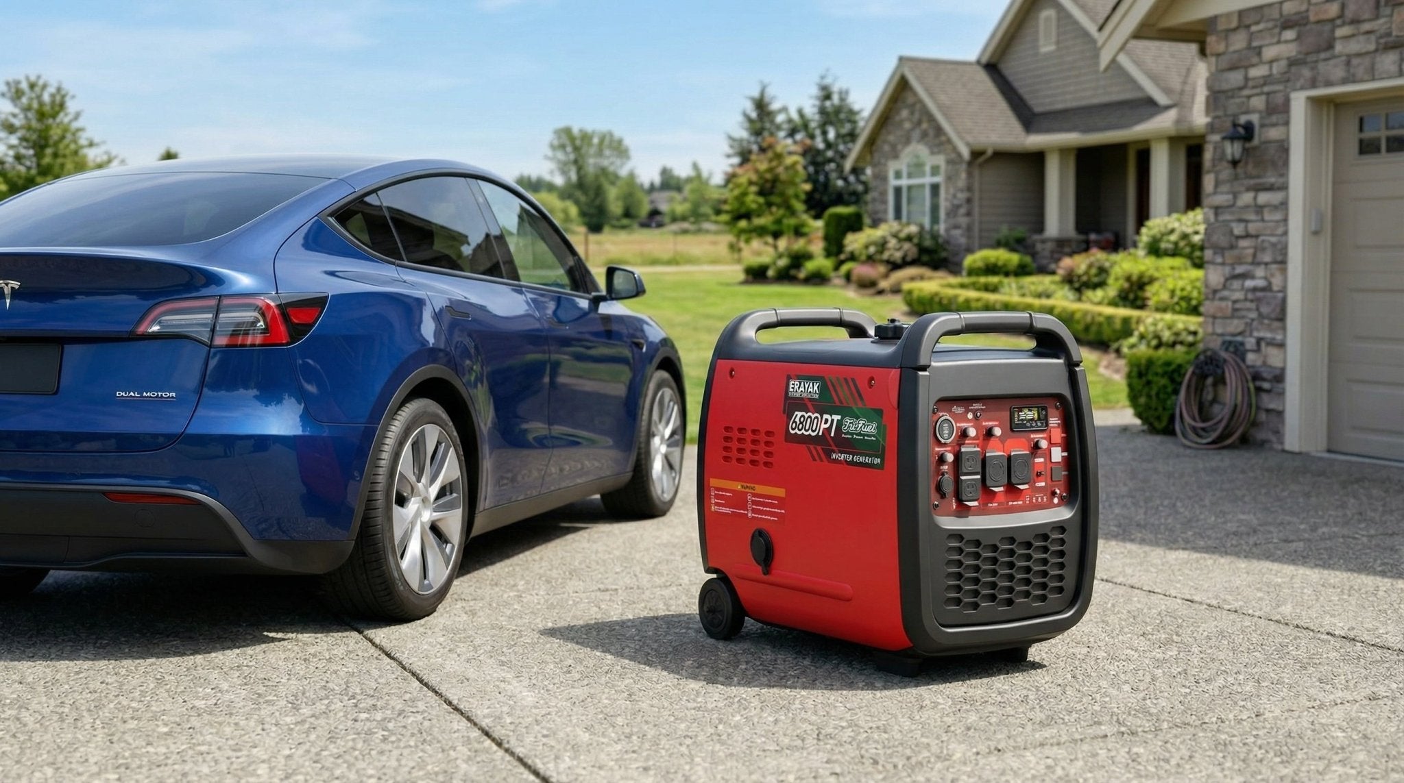 Tesla Emergency Backup: Level 2 Charging with Portable Inverter Generators - Erayak Power