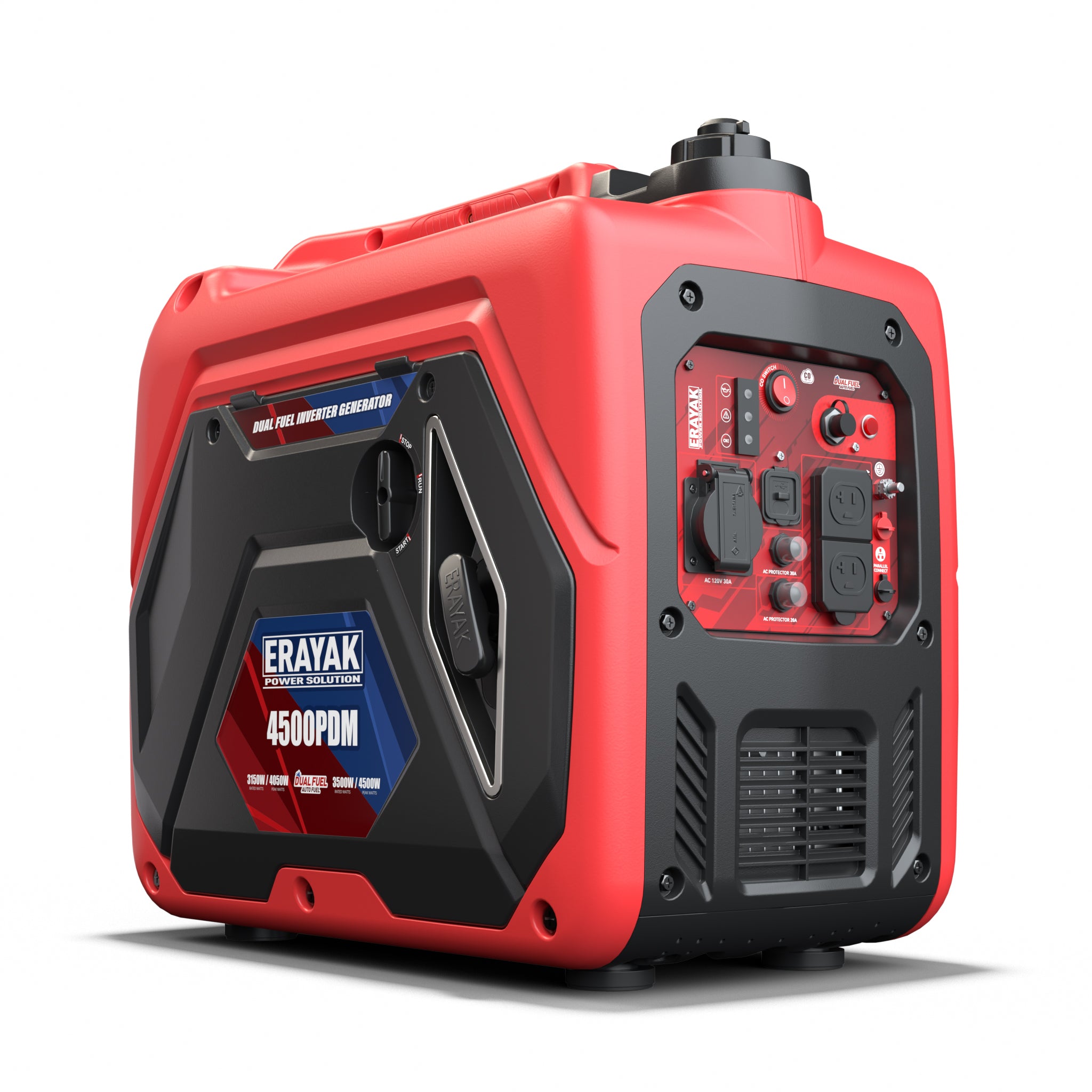 Erayak Generador Inversor Portátil 4500W, Silencioso, Doble Combustible, EYG4500PD