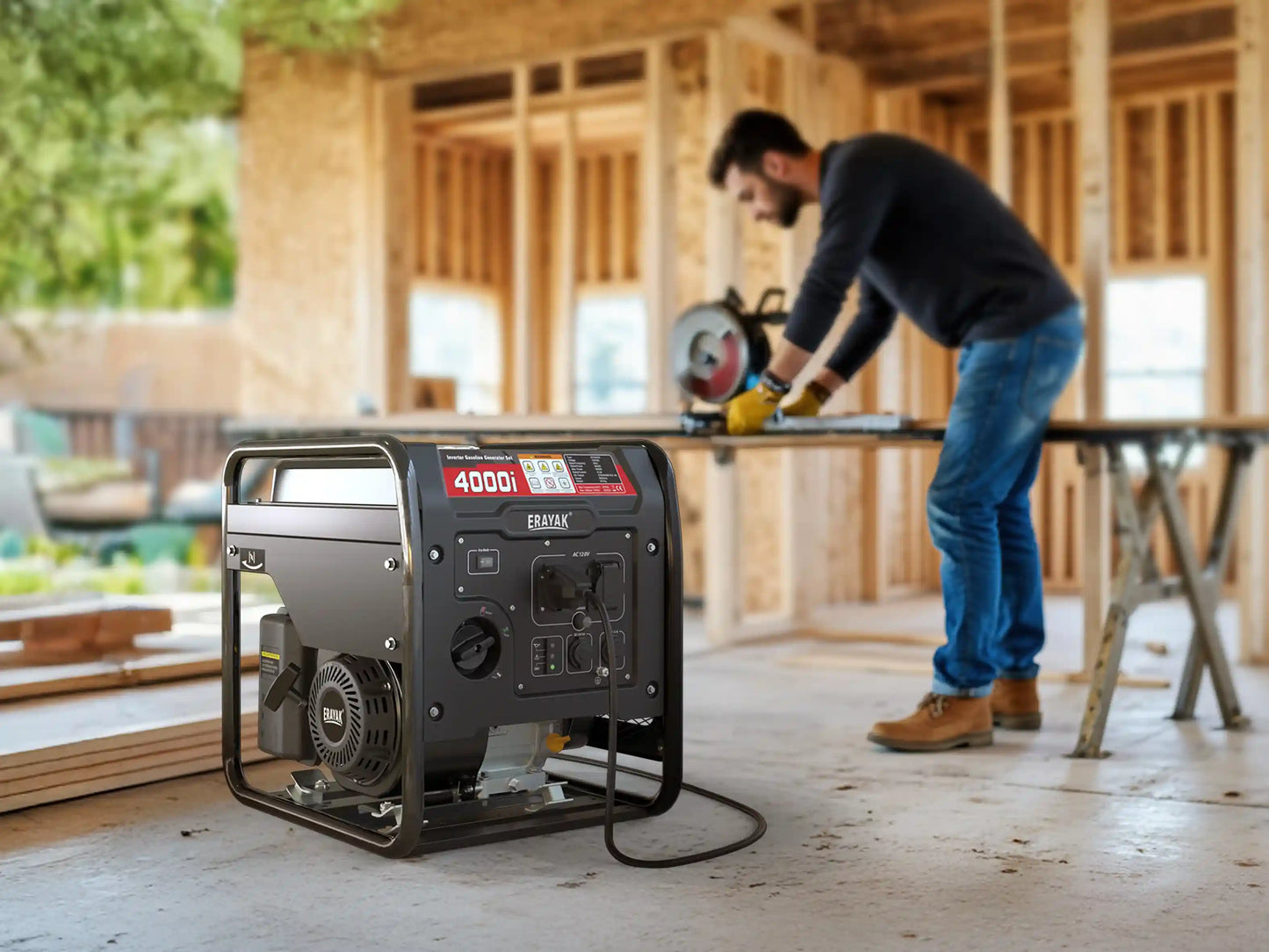 Erayak 4000W Inverter Generator, Portable Power For Home, RV, Outdoor Use