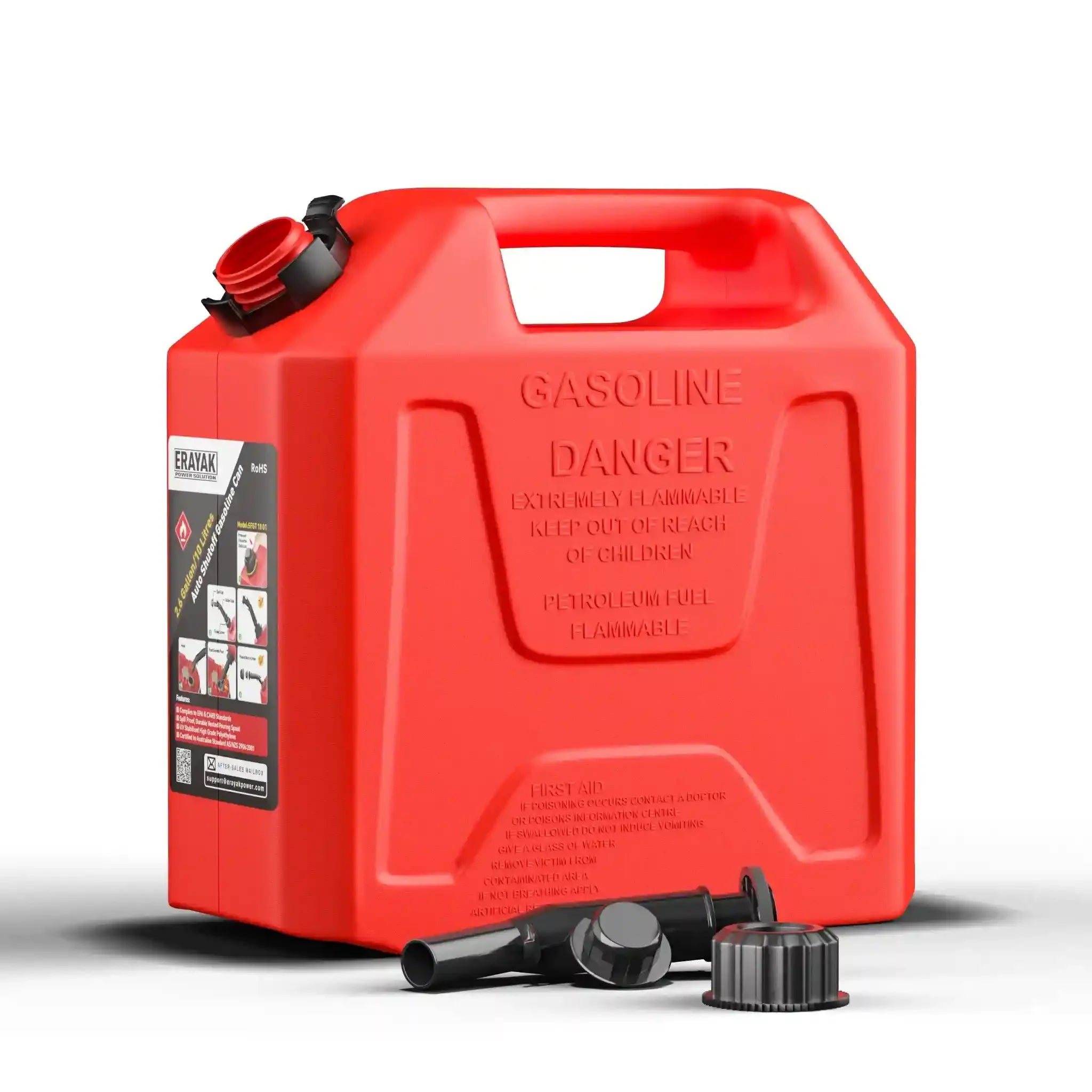 Erayak 5.3 Gallon Gas Can Safe - Flo Auto Shut Off – Flame Shield Safety System & Quick - Flow Spout - Erayak Power