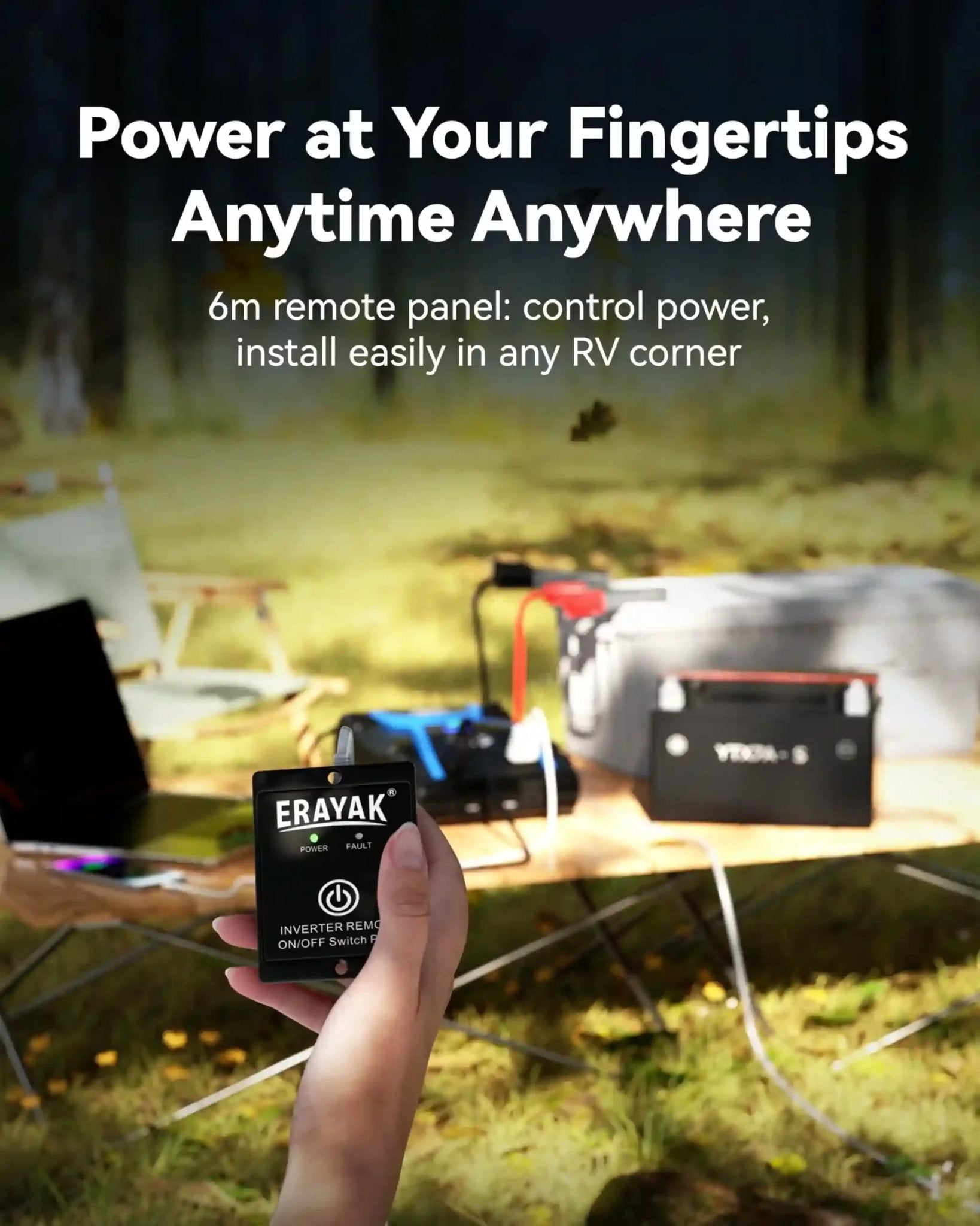 ERAYAK TANK Series 1000W 2000W 3000W Power Inverter 12V to 115V AC, Modified Sine Wave Converter with LCD Display, USB - A/C Ports & Remote Control, Power Supply for RV, Truck, Solar, Home Backup - Erayak Power