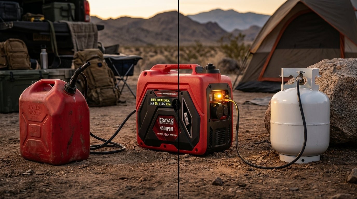 Inverter Generator Fuel Consumption: Gas & Propane Charts - Erayak Power