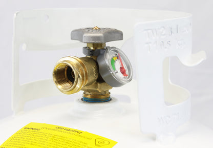 Empty Steel Propane Tank LP Cylinder with OPD Valve & Built-In Gauge, 30 Lbs