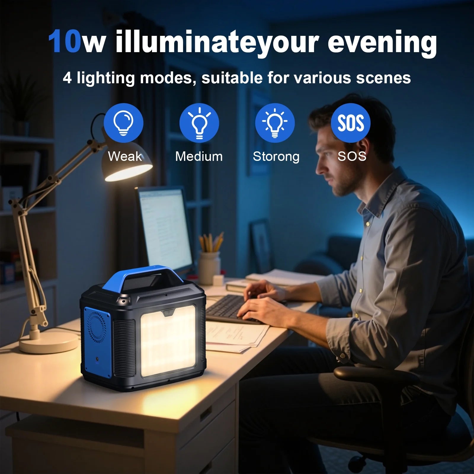 Portable Power Station, 300W 296Wh Solar Generator 80000Mah Lithium Battery Solar Power Banks Generator Power Source for Camping