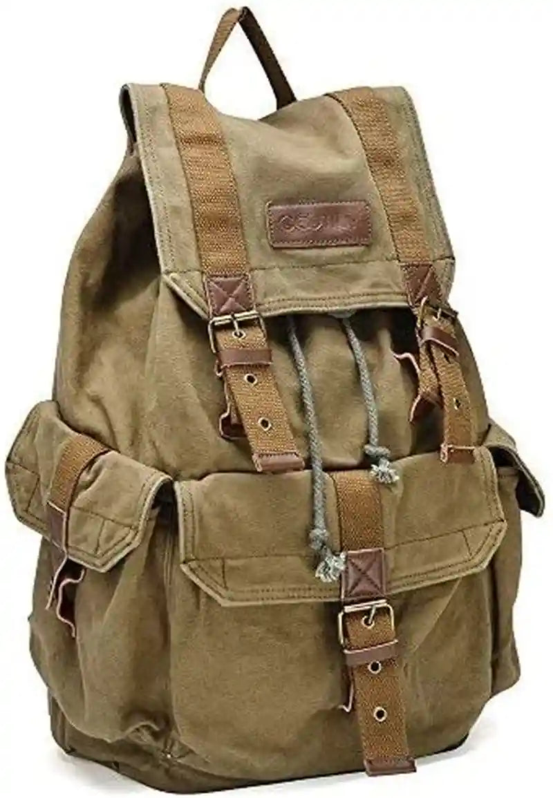 GOOTIUM 21101AMG Specially High Density Thick Canvas Backpack Rucksack, Field Tan, Large