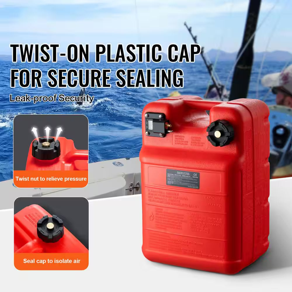 Marine Fuel Tank, 6.34 Gal., Portable Boat Fuel Gas Tank for Outboard Engine Boats, Outboard Marine Boat Fuel Tank