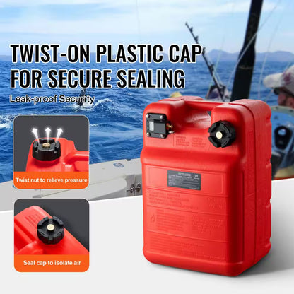 Marine Fuel Tank, 6.34 Gal., Portable Boat Fuel Gas Tank for Outboard Engine Boats, Outboard Marine Boat Fuel Tank