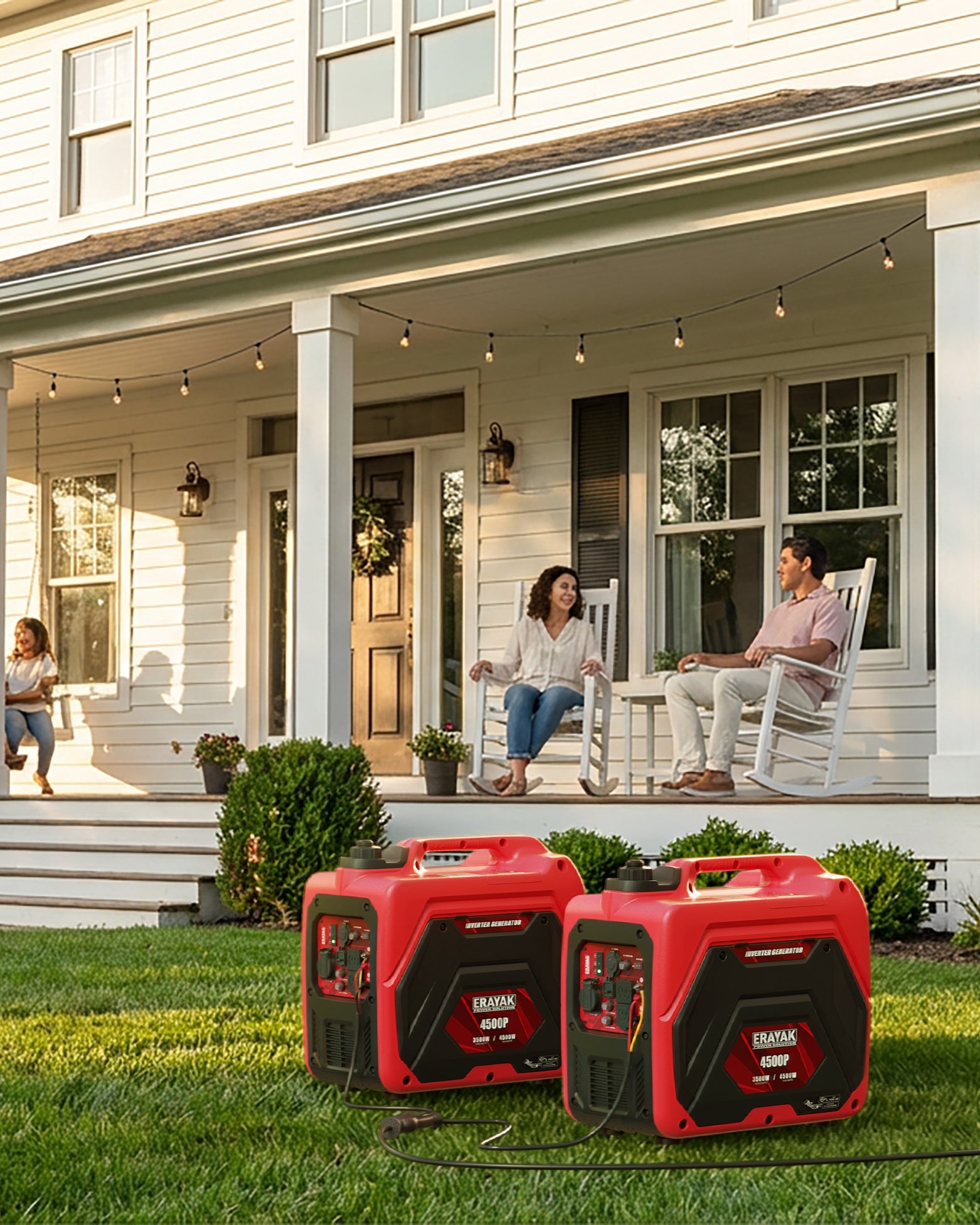 Erayak 4500W Dual Fuel Inverter Generators Dual Bundle with Parallel Kit for RV & Home Backup