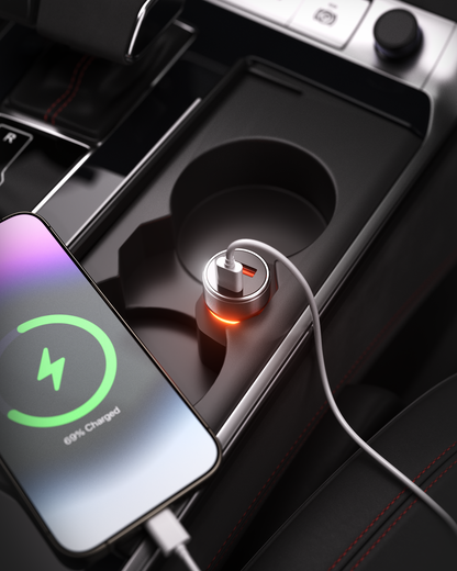 Erayak 54W USB C Car Charger, Car Cigarette Lighter, Dual Port Fast Charge Adapter with PD & QC3.0