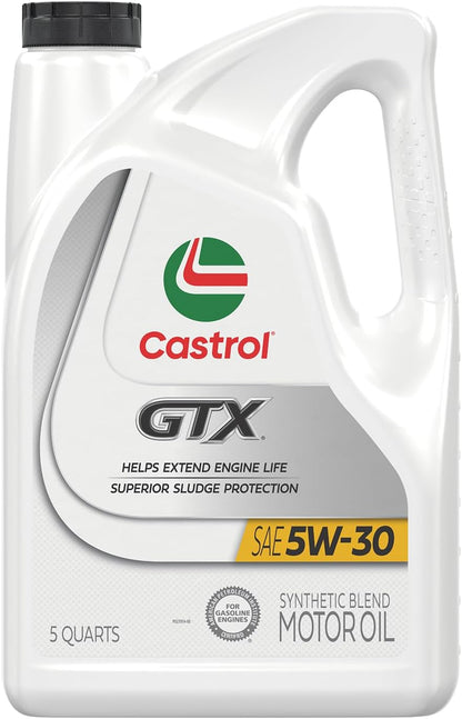Castrol GTX 5W-30 Synthetic Blend Motor Oil, 5 Quarts