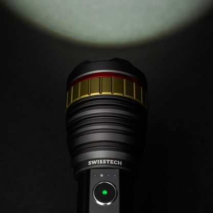 10,000 Lumen Rechargeable LED Flashlight with Power Bank, Waterproof for Camping