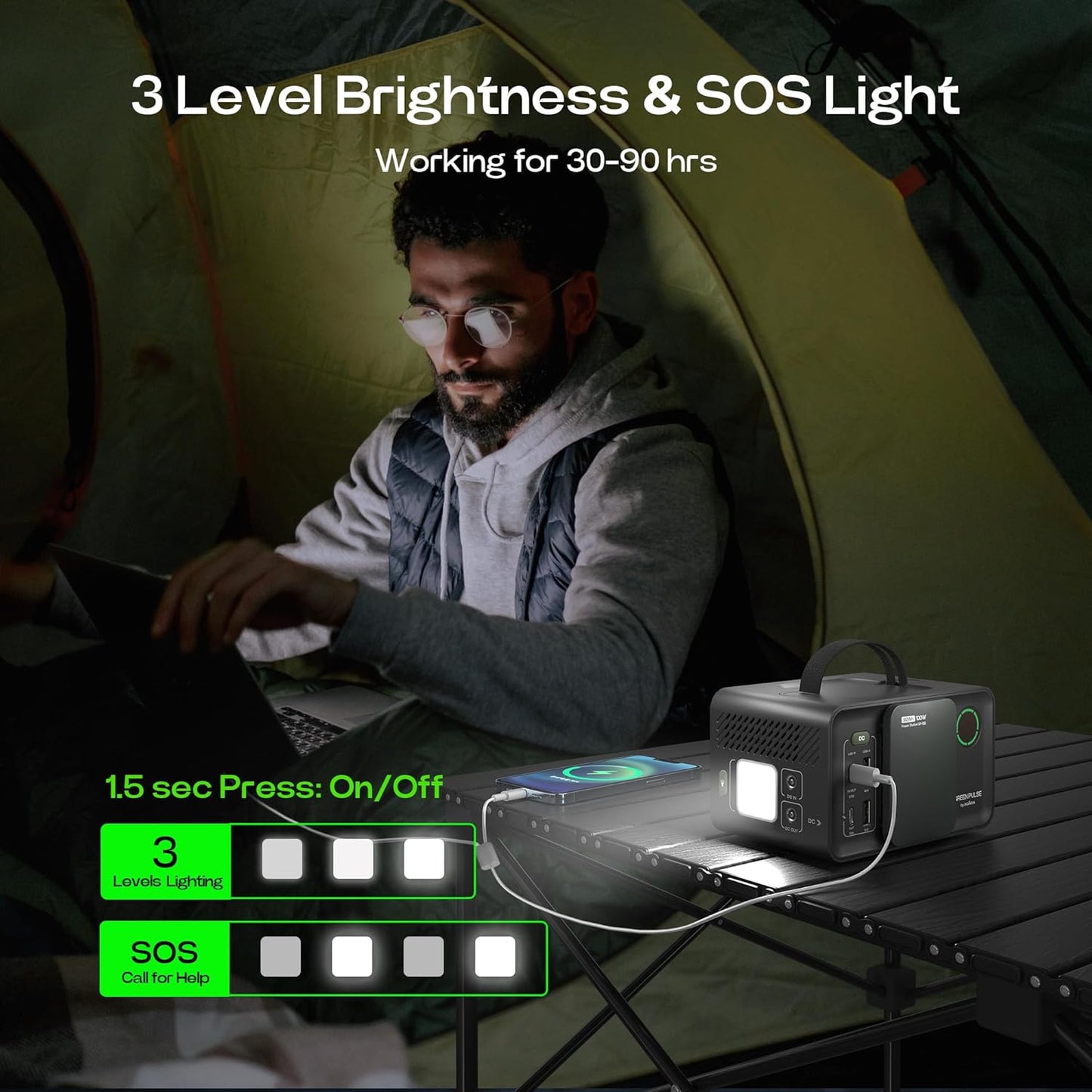 92.16Wh Portable Power Station 25600Mah Camping Solar Generator,Lith