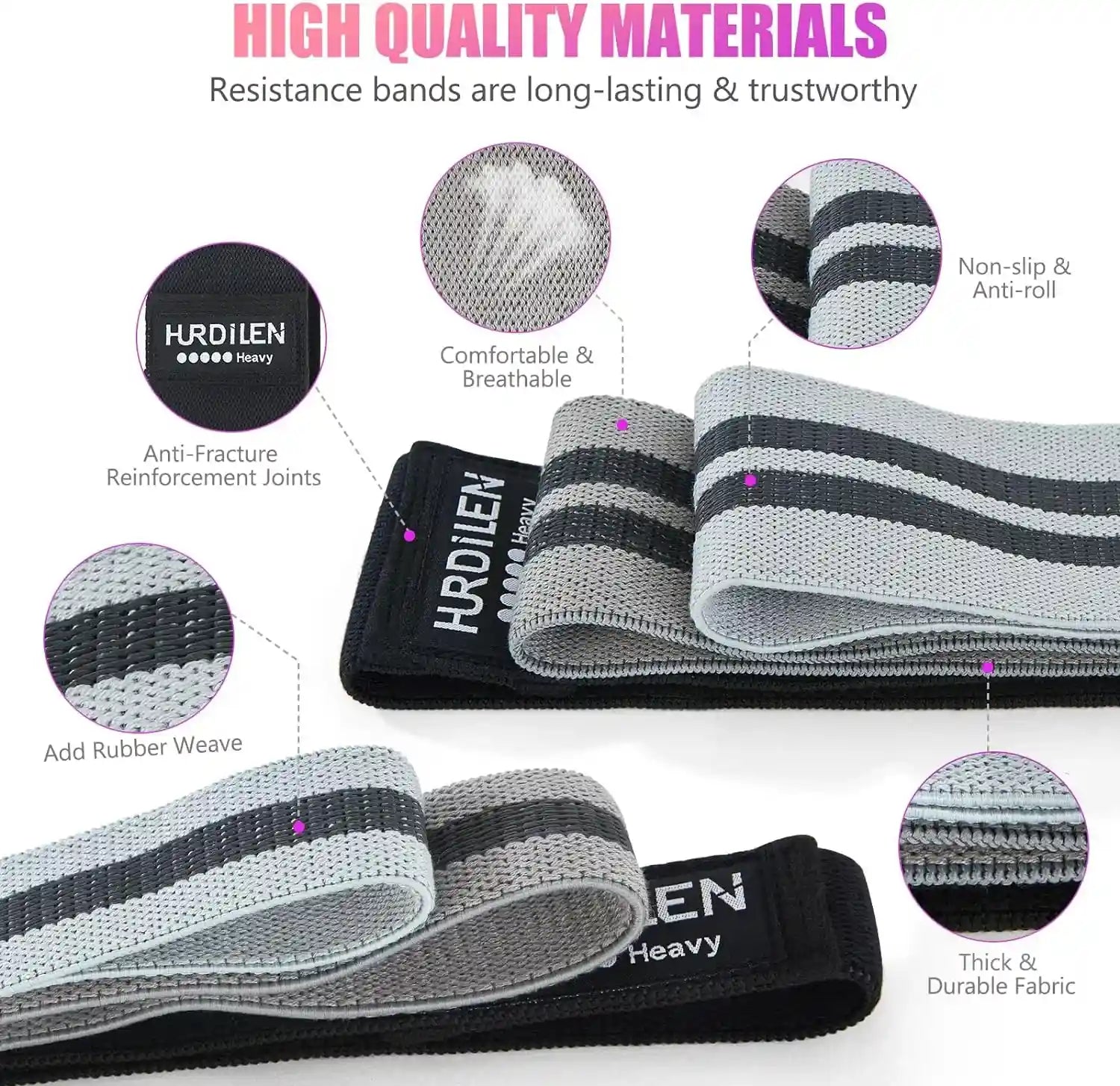 Resistance Bands for Working Out Set, 3 Pcs Pull up Bands and 3 Pcs Assistance Bands with Door Anchor for Legs, Glutes, Hip, Fabric Loop Bands Workout Bands Resistance for Gym, Home, Office