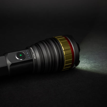 10,000 Lumen Rechargeable LED Flashlight with Power Bank, Waterproof for Camping