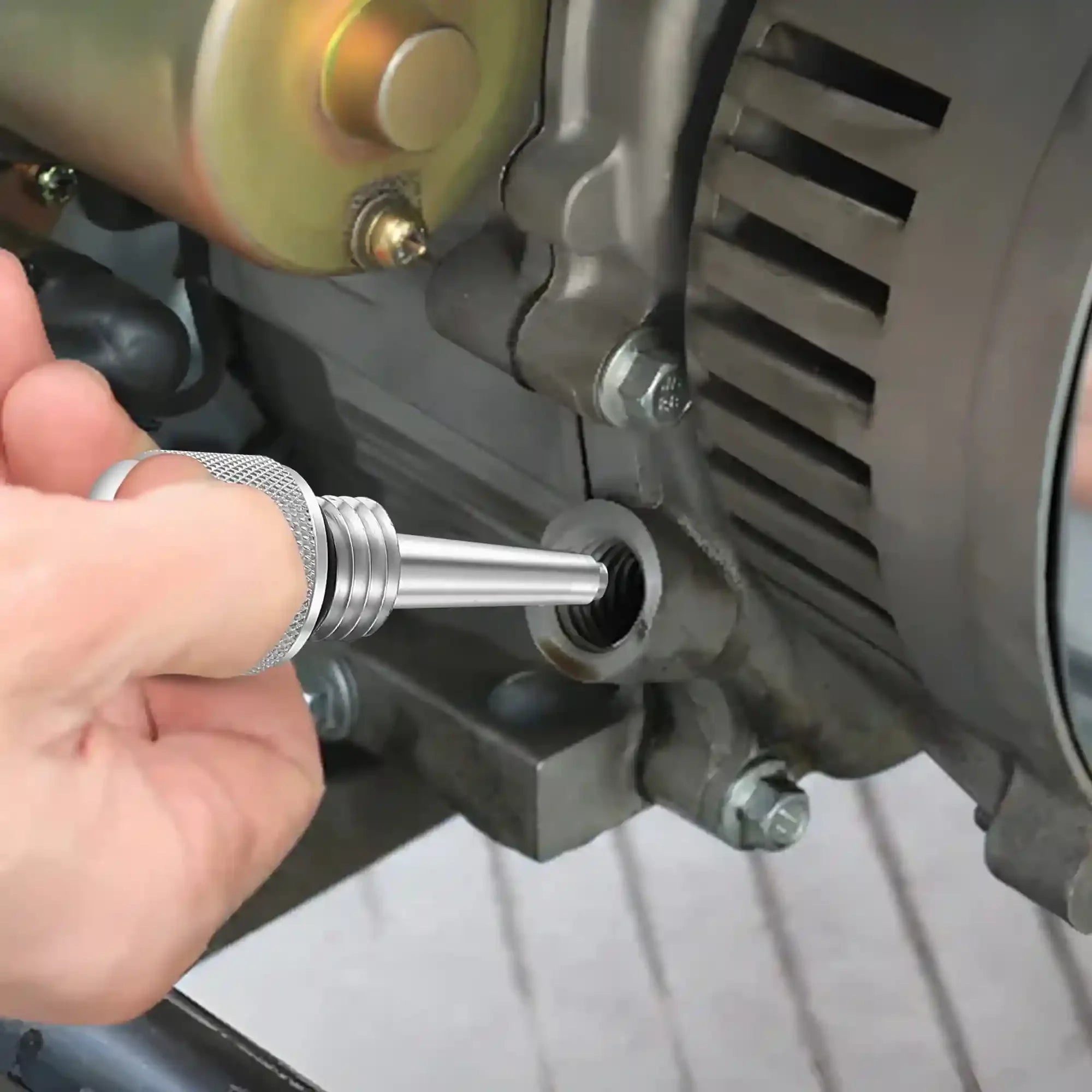 Dreyoo Replacement for 55201 Magnetic Oil Dipstick for Inverter Generator Compatible with Wen/Predator, Aluminum Generator Magnetic Oil Dipstick with O Ring, Silver, 2 Pcs