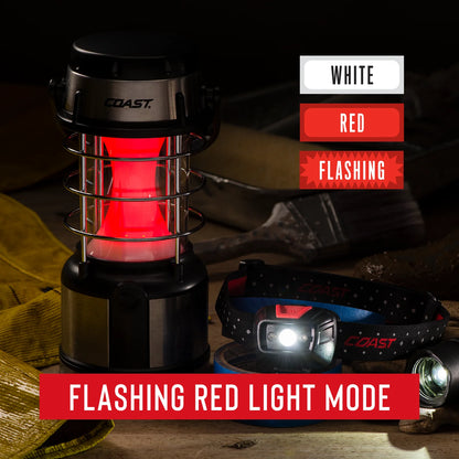 (2 Pack)  EAL18 LED Lantern – 460 Lumens, Dual Color (White & Red), 4 Light Modes, IP54 Rated