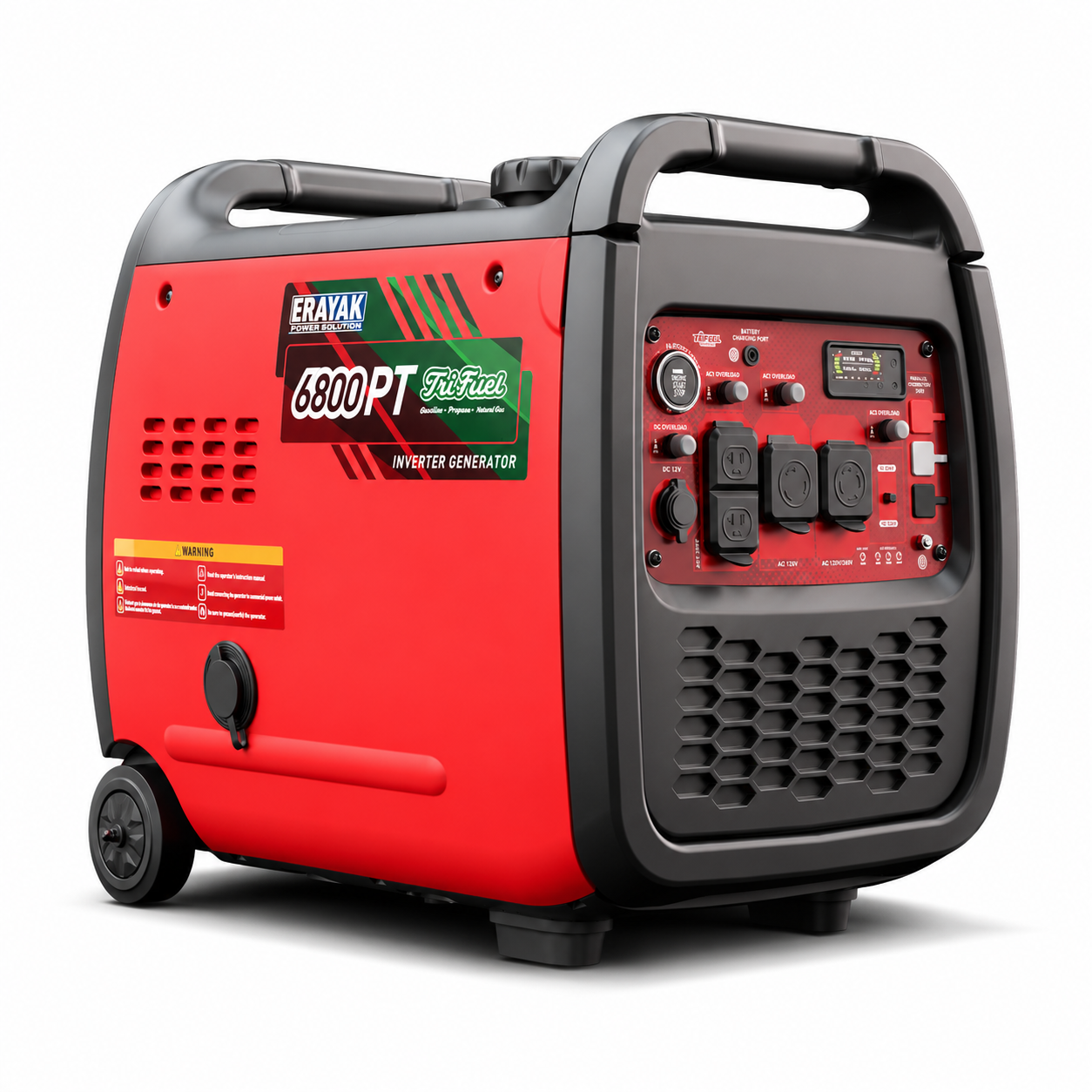 Erayak 6800W Portable Inverter Generator | 120V/240V For RV & Home Backup,Tri-Fuel