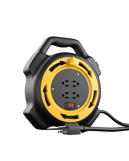 Erayak 25ft Retractable Extension Cord Reel, Hand Wind, 13 Amp 16/3 AWG SJTW
