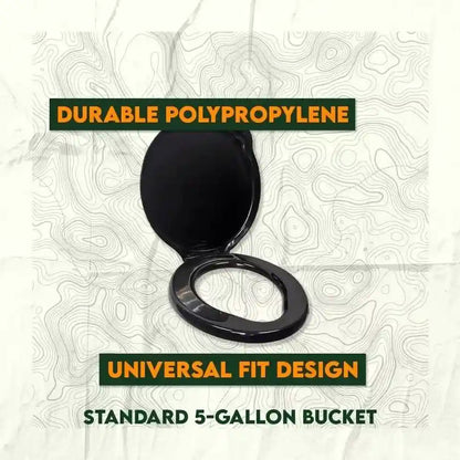 5 Gallon Bucket Toilet Seat W/ Lid Travel Outdoor Camping Hiking Snap on Black