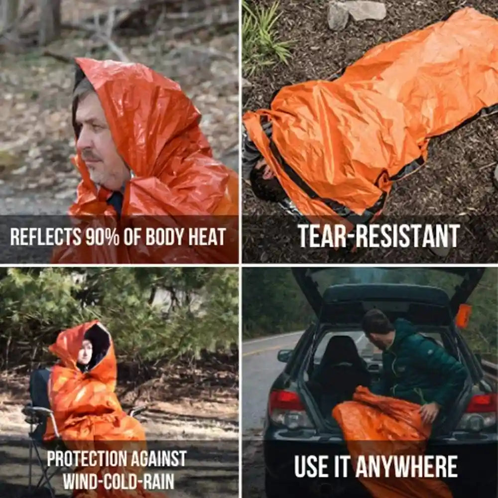Artos Hooded Emergency Bivy Sack Survival Sleeping Bag| Thermal Blanket | Waterproof Breathable| for Camping, Hiking and Any Outdoor Activities.