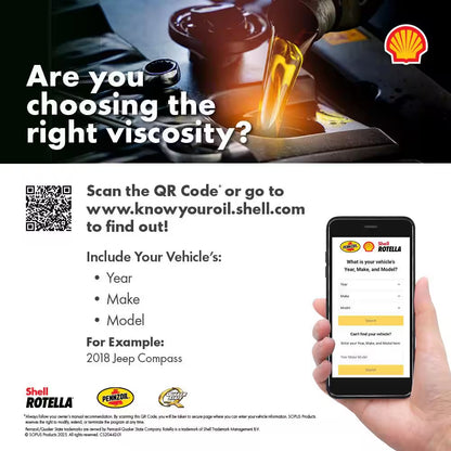 Full Synthetic High Mileage Motor Oil SAE 5W-20 Motor Oil 5 Qt.