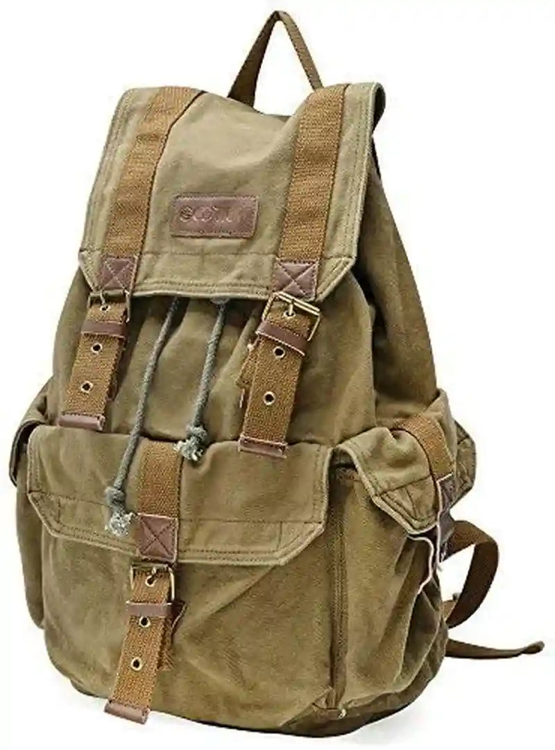 GOOTIUM 21101AMG Specially High Density Thick Canvas Backpack Rucksack, Field Tan, Large