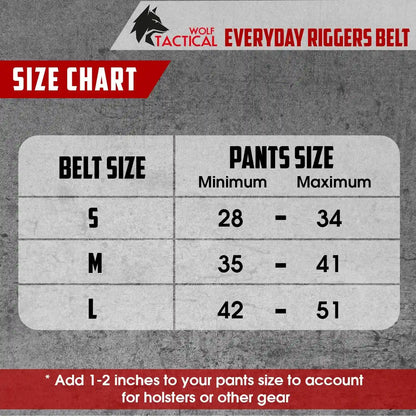 WOLF TACTICAL Everyday Riggers Belt - Tactical 1.75” Nylon Web Belt for CQB, CCW