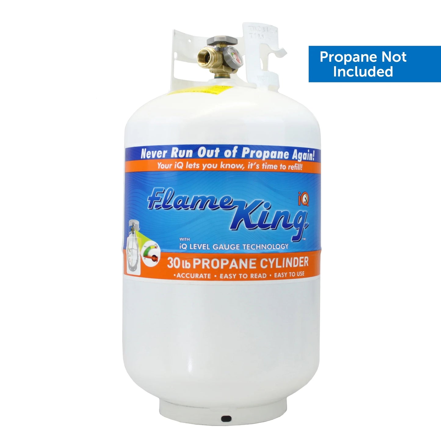 Empty Steel Propane Tank LP Cylinder with OPD Valve & Built-In Gauge, 30 Lbs