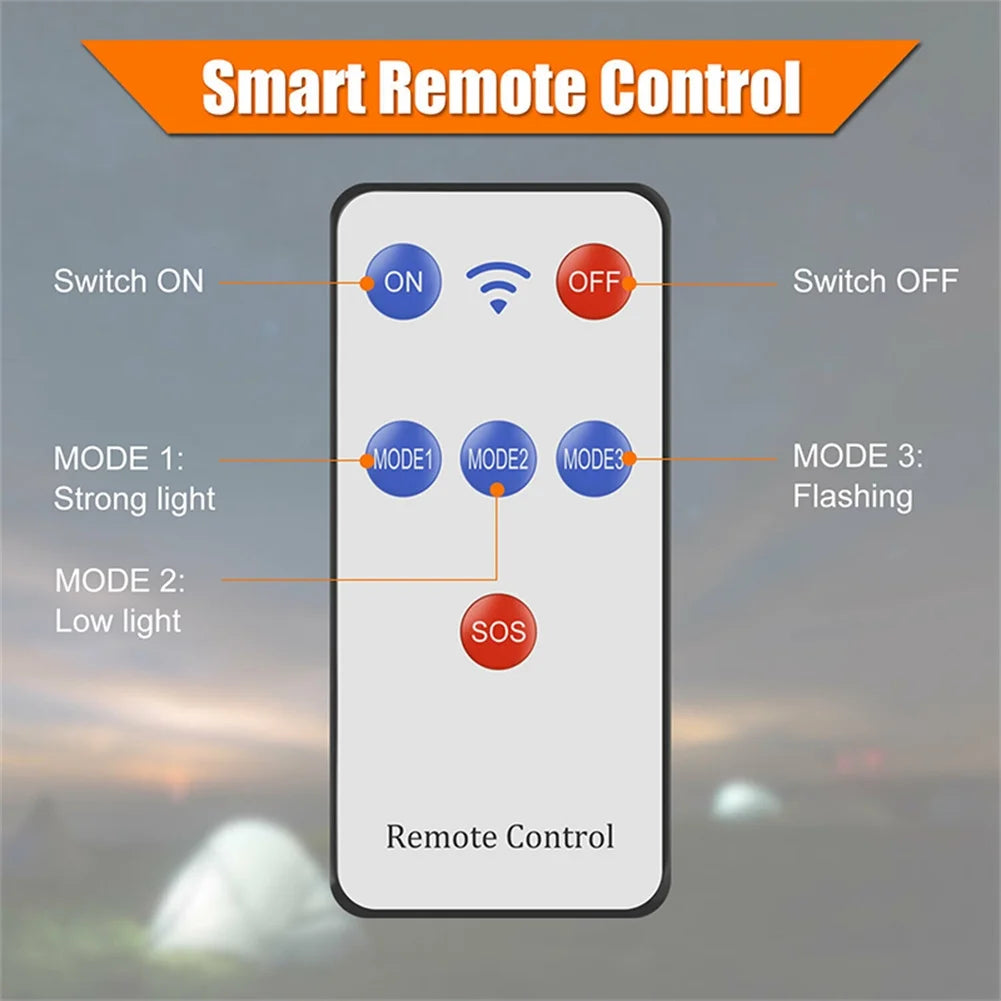 Solar Camping Lantern Solar Camping LED Light, Outdoor Camping LED Light with Remote Control, Power Bank for Camping Climbing Fishing Outdoor Activity