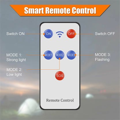 Solar Camping Lantern Solar Camping LED Light, Outdoor Camping LED Light with Remote Control, Power Bank for Camping Climbing Fishing Outdoor Activity