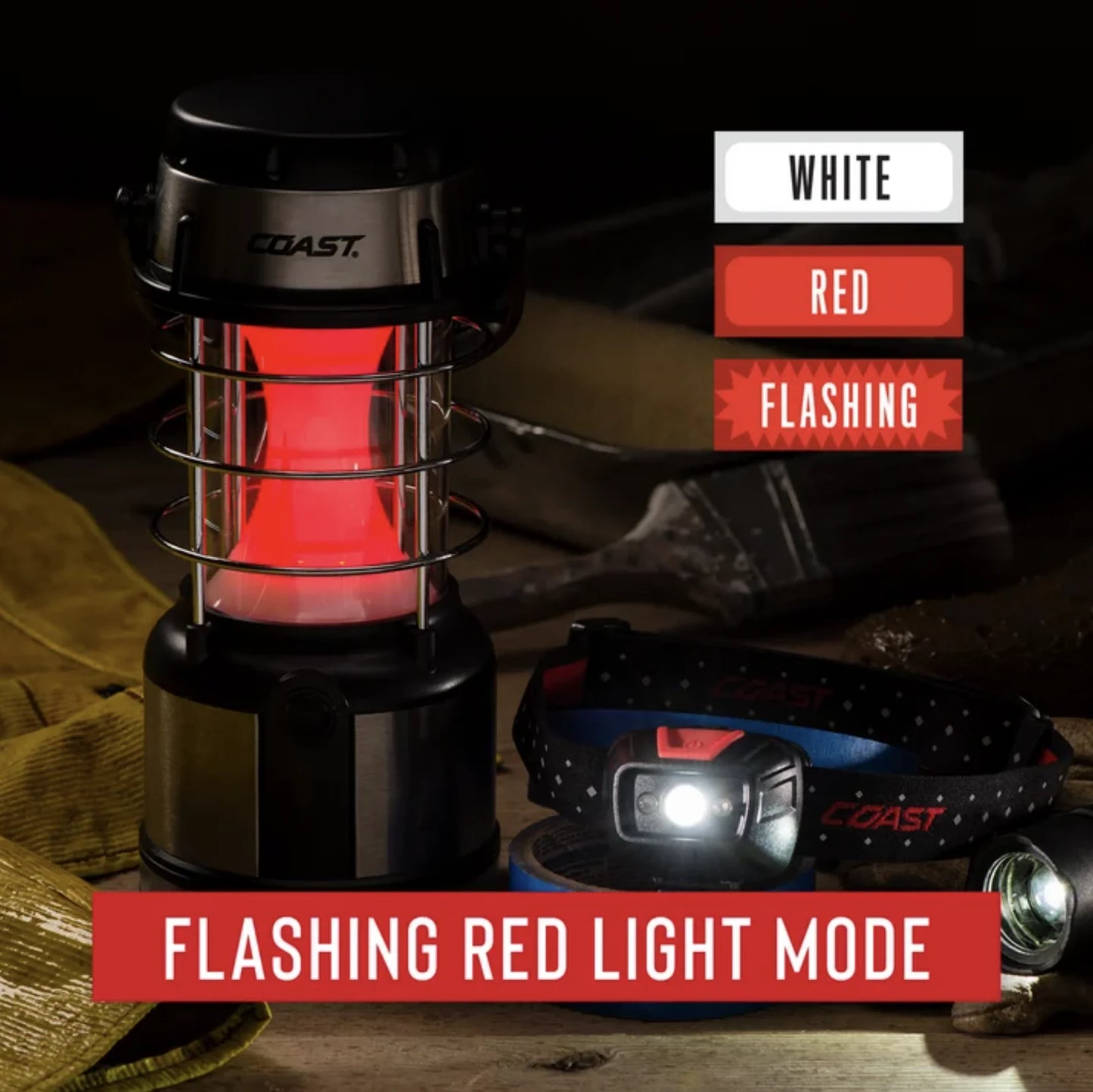 (2 Pack)  EAL18 LED Lantern – 460 Lumens, Dual Color (White & Red), 4 Light Modes, IP54 Rated