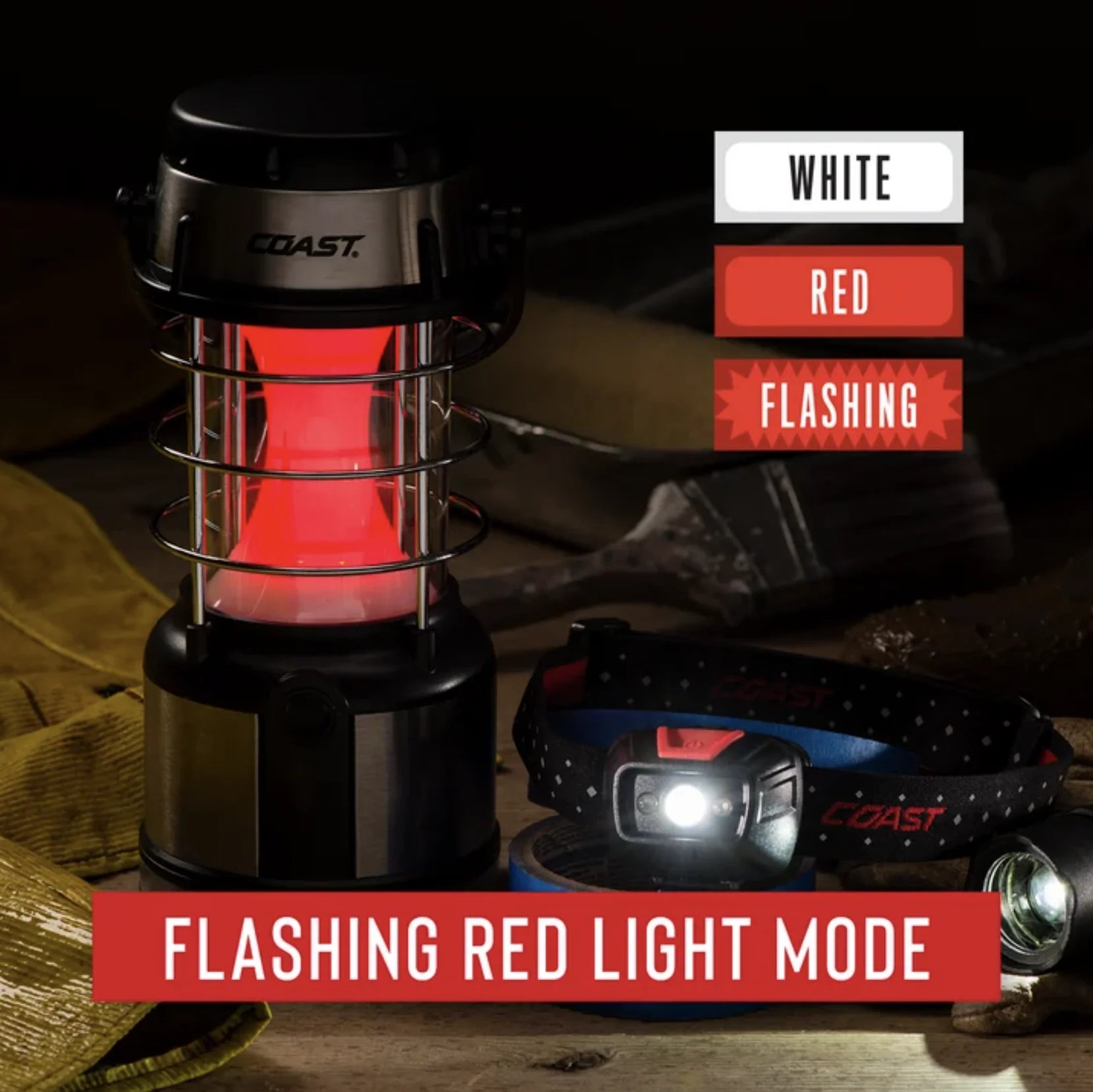 (2 Pack)  EAL18 LED Lantern – 460 Lumens, Dual Color (White & Red), 4 Light Modes, IP54 Rated