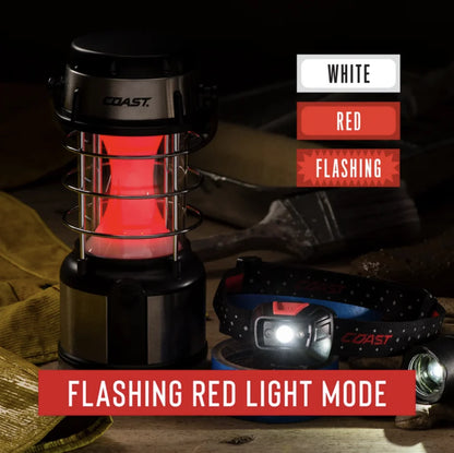 (2 Pack)  EAL18 LED Lantern – 460 Lumens, Dual Color (White & Red), 4 Light Modes, IP54 Rated