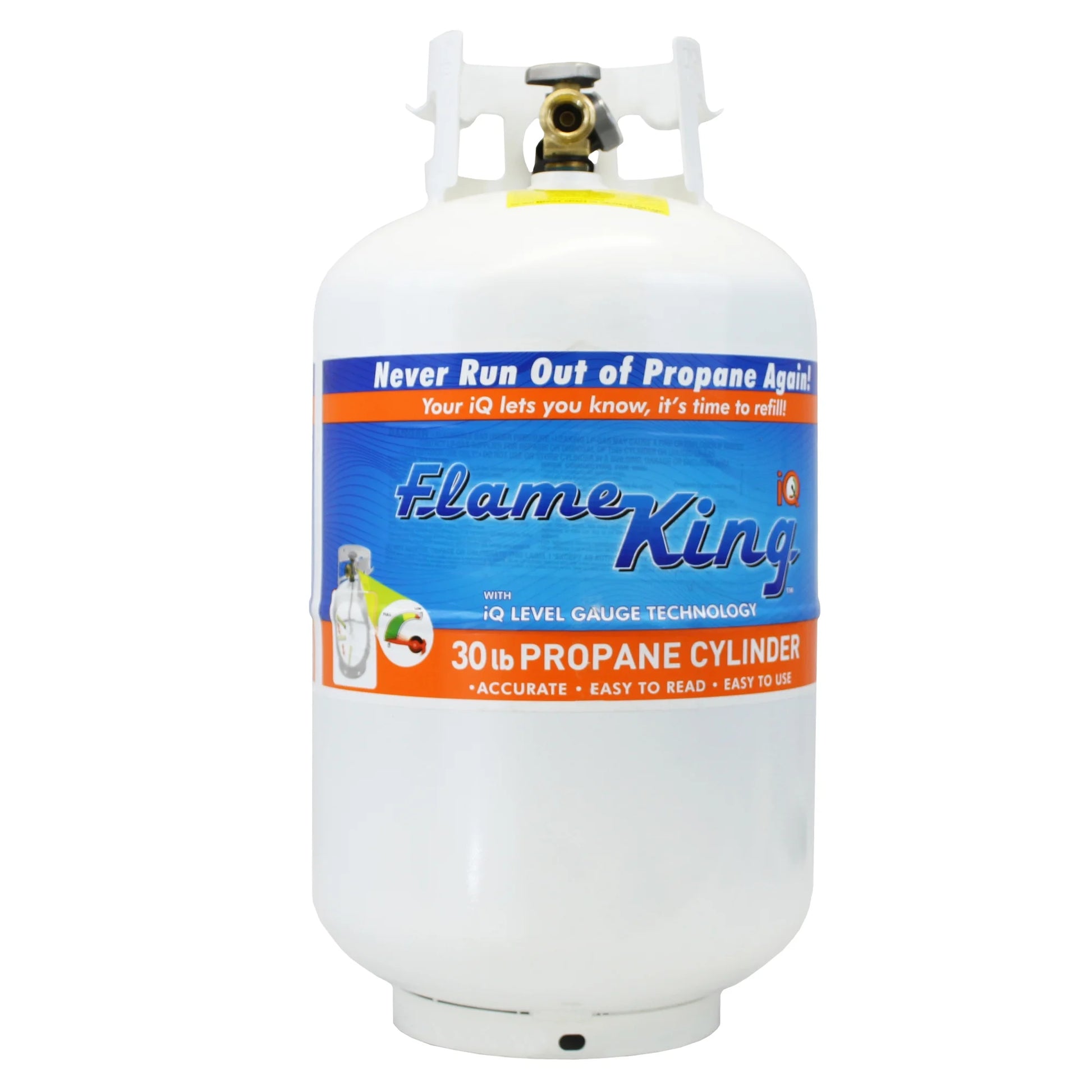 Empty Steel Propane Tank LP Cylinder with OPD Valve & Built-In Gauge, 30 Lbs