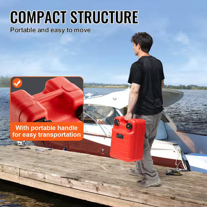 Marine Fuel Tank, 6.34 Gal., Portable Boat Fuel Gas Tank for Outboard Engine Boats, Outboard Marine Boat Fuel Tank