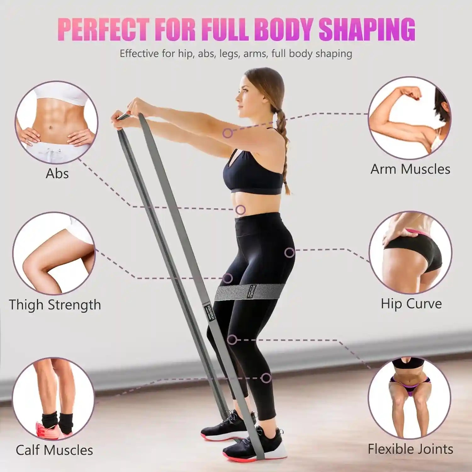 Resistance Bands for Working Out Set, 3 Pcs Pull up Bands and 3 Pcs Assistance Bands with Door Anchor for Legs, Glutes, Hip, Fabric Loop Bands Workout Bands Resistance for Gym, Home, Office