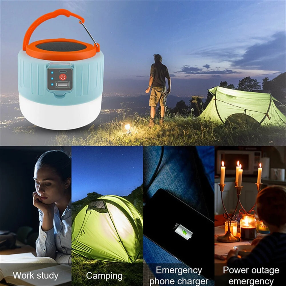 Solar Camping Lantern Solar Camping LED Light, Outdoor Camping LED Light with Remote Control, Power Bank for Camping Climbing Fishing Outdoor Activity