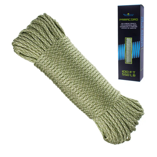 550 Paracord - Type III Parachute Cord - 100 Foot Hanks - Multiple Colors - Perfect for Crafting, Bracelets, Survival & Camping