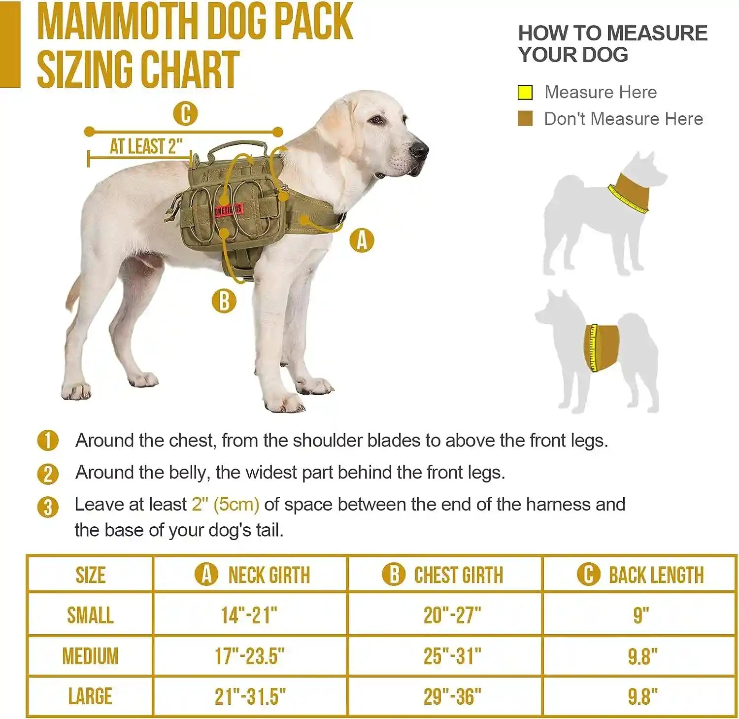 Onetigris Dog Backpack for Medium & Large Dogs, Nylon Backpack for Dogs Tactical Pet Backpack with Side Pockets for Hiking Walking Training Running (Brown, Medium)