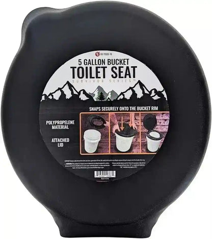5 Gallon Bucket Toilet Seat W/ Lid Travel Outdoor Camping Hiking Snap on Black