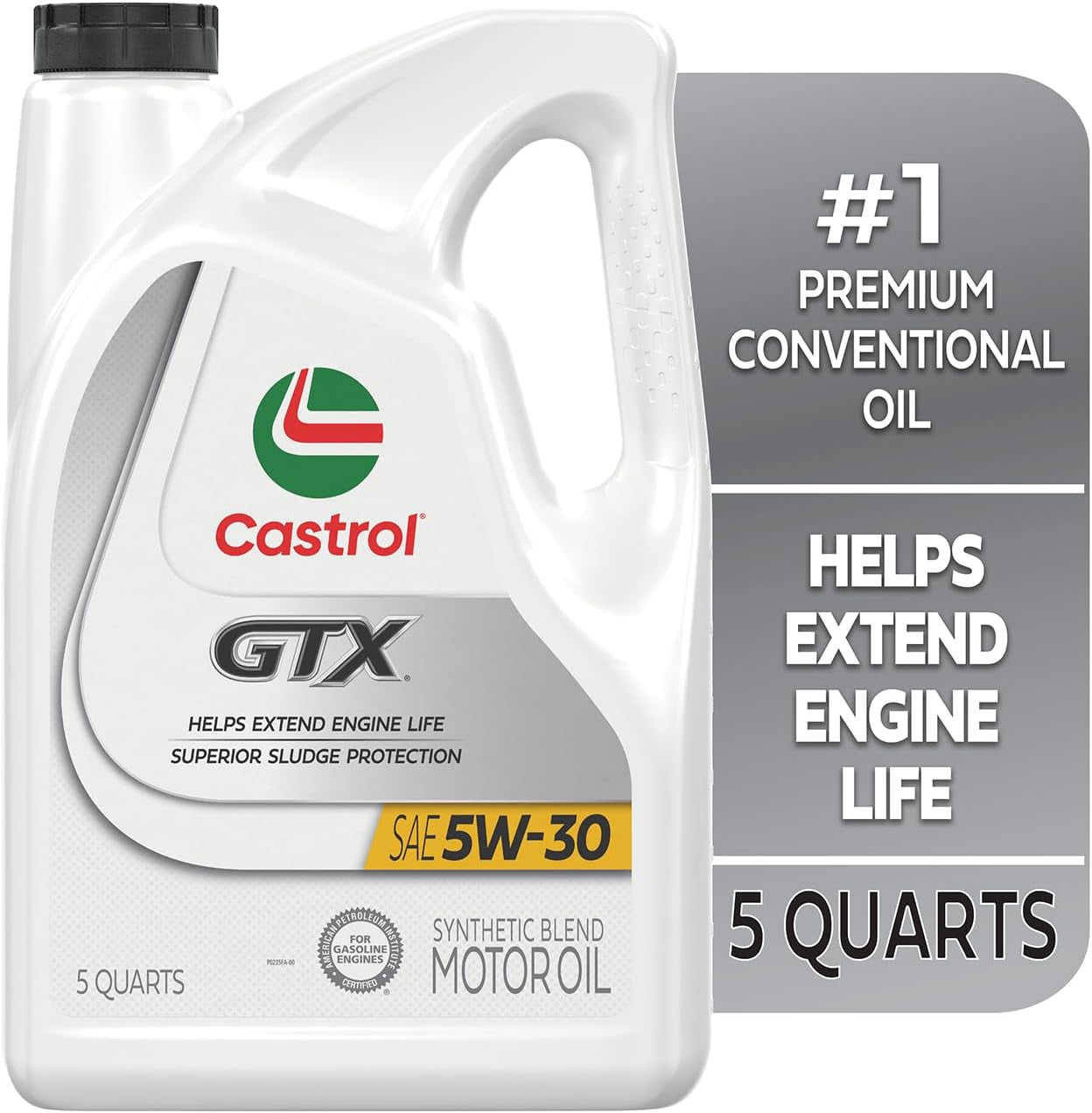 Castrol GTX 5W-30 Synthetic Blend Motor Oil, 5 Quarts