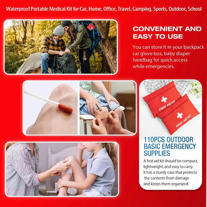 First Aid Kit - 92 Piece Mini Emergency Kits for Car, Basic Outdoor Essentials S