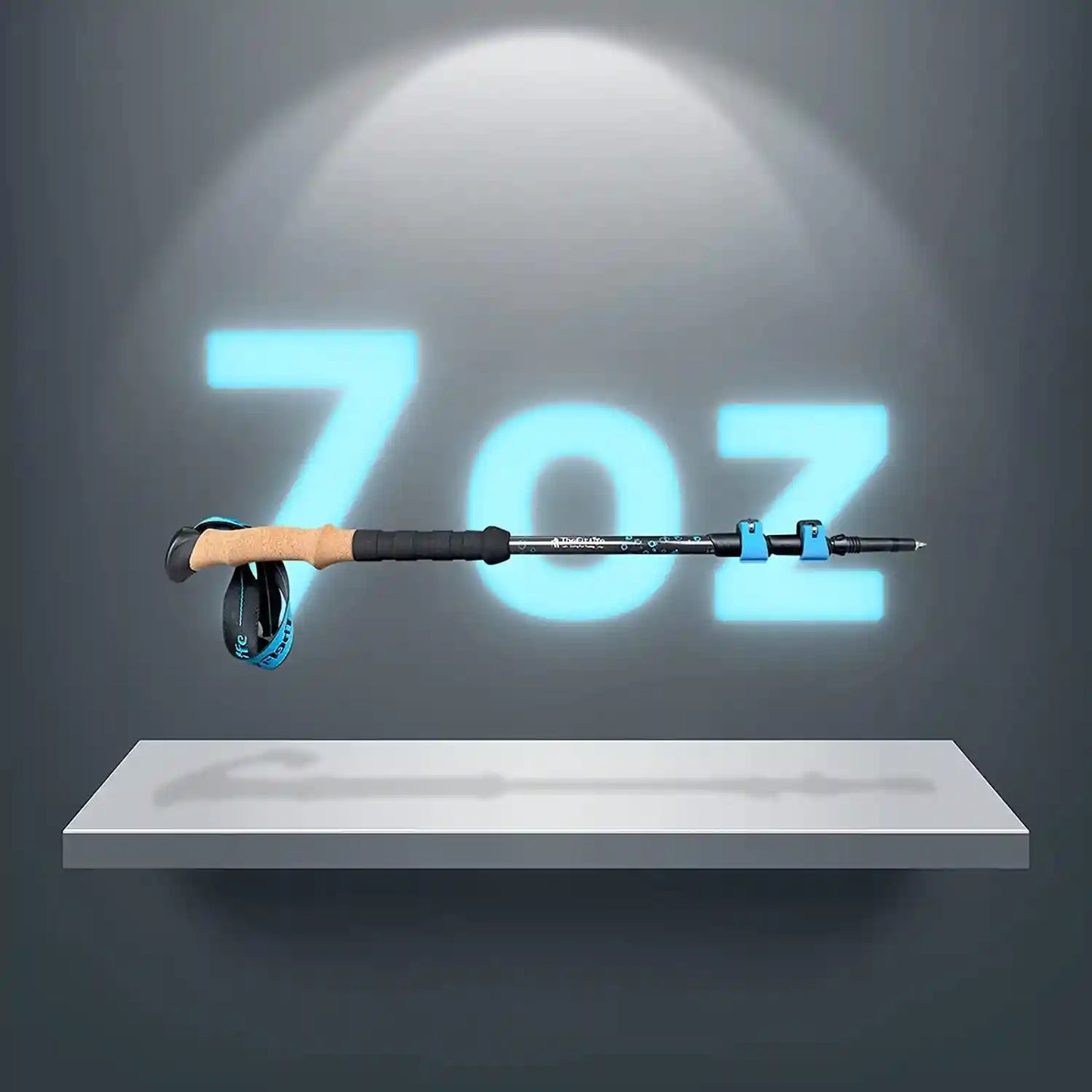 Thefitlife Carbon Fiber Trekking Poles – Collapsible and Telescopic Walking Sticks with Natural Cork Handle and Extended EVA Grips, Ultralight Nordic Hiking Poles for Backpacking Camping