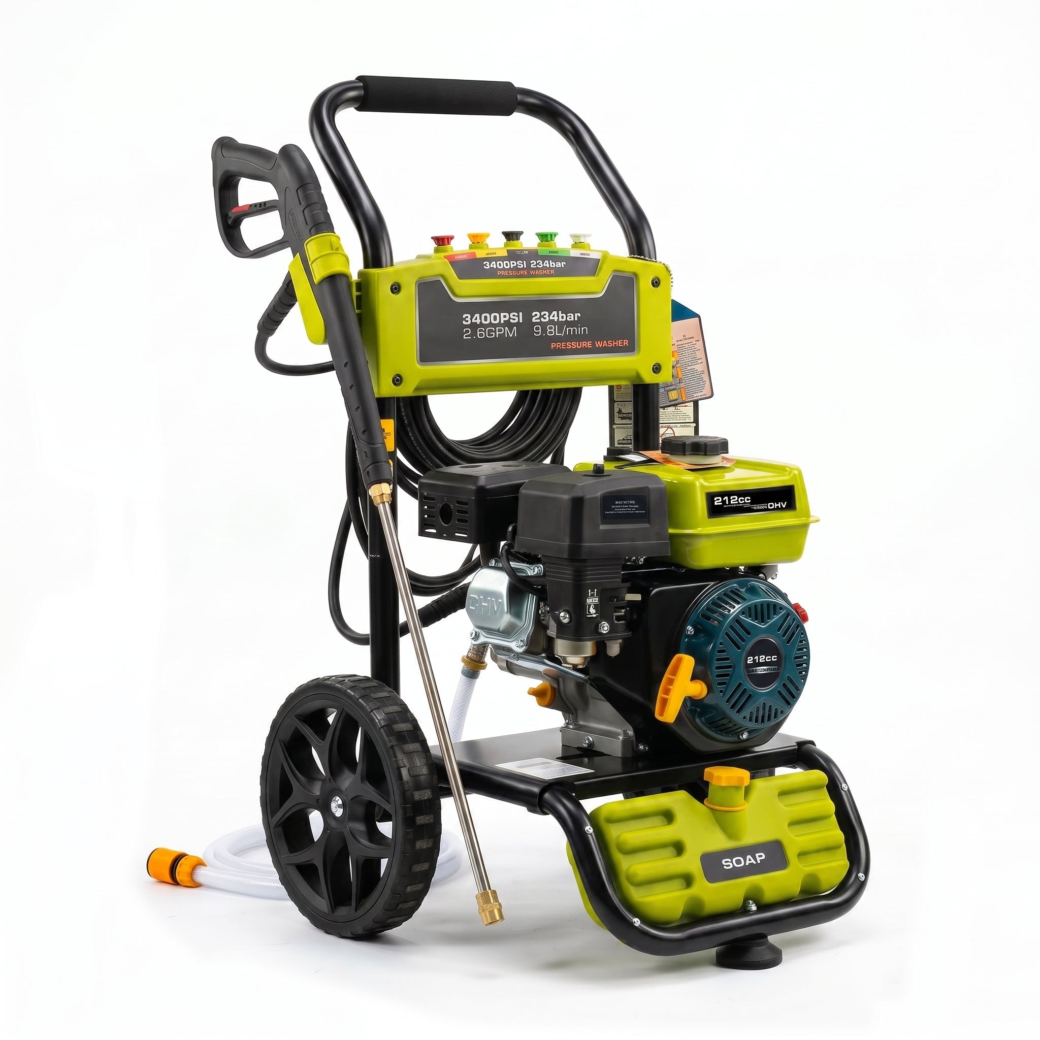 Erayak 3400 PSI Gas Pressure Washer - 2.6 GPM Heavy Duty Power Washer with 212cc OHV Engine for Siding, Decks, and Driveways - Erayak Power - 