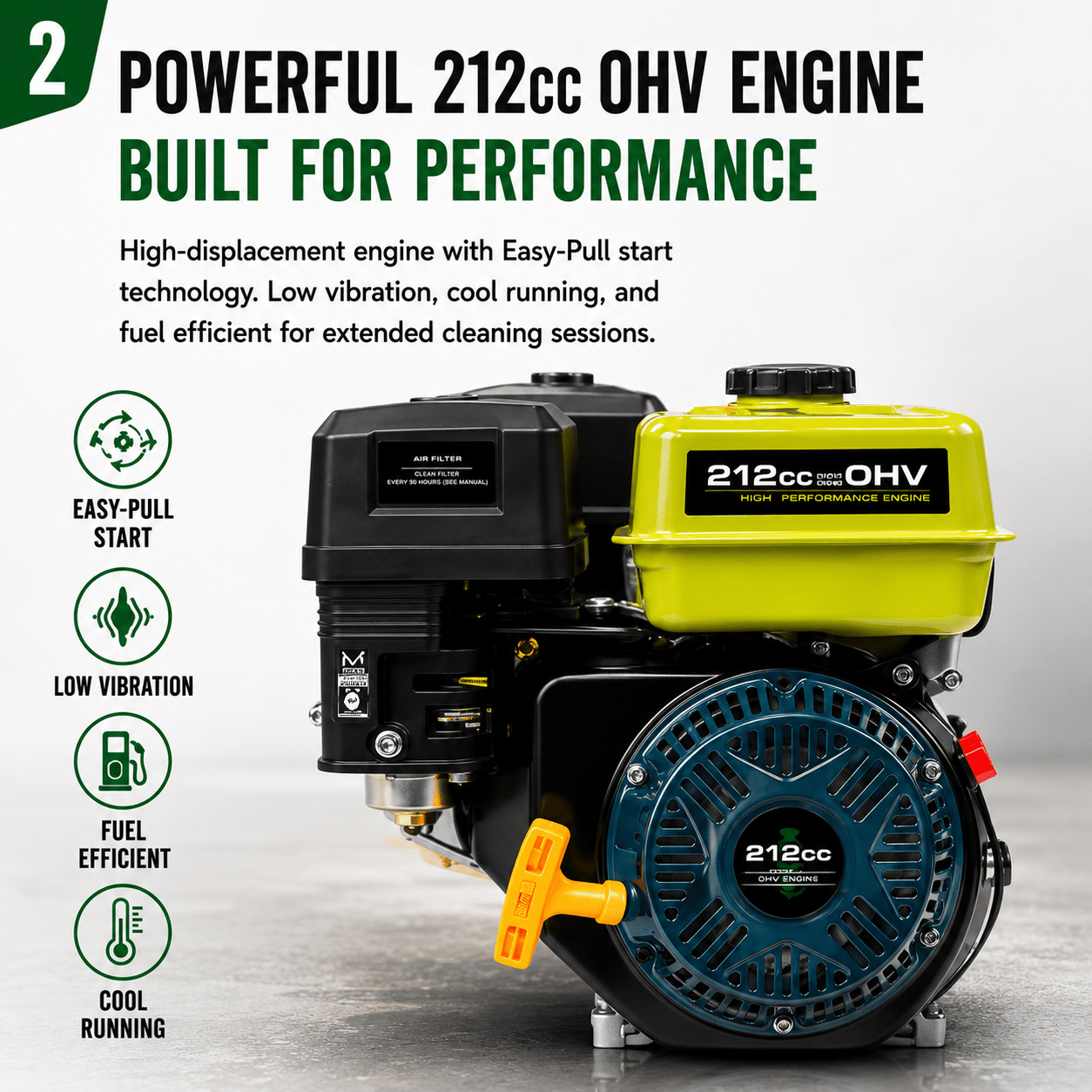 Erayak 3400 PSI Gas Pressure Washer - 2.6 GPM Heavy Duty Power Washer with 212cc OHV Engine for Siding, Decks, and Driveways - Erayak Power - 