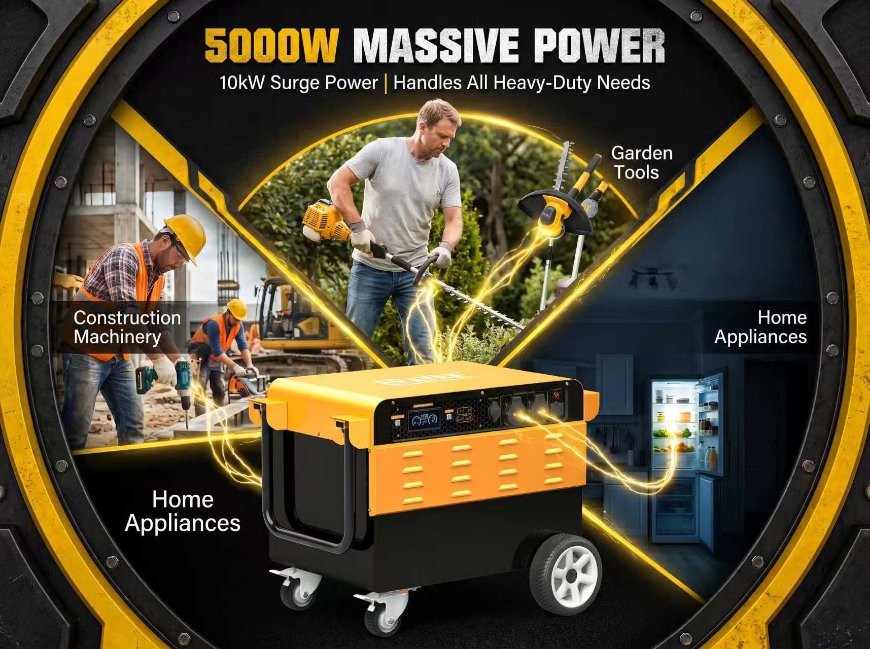 Erayak Portable Power Inverter System – 24V 5000W/10000W | DIY Battery | 2x Surge Power - Erayak Power - Power Inverter - EK-PPIS5000