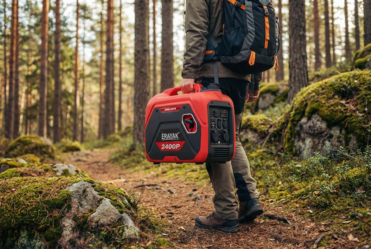 erayak 2400 watt inverter generator compact size car trunck m