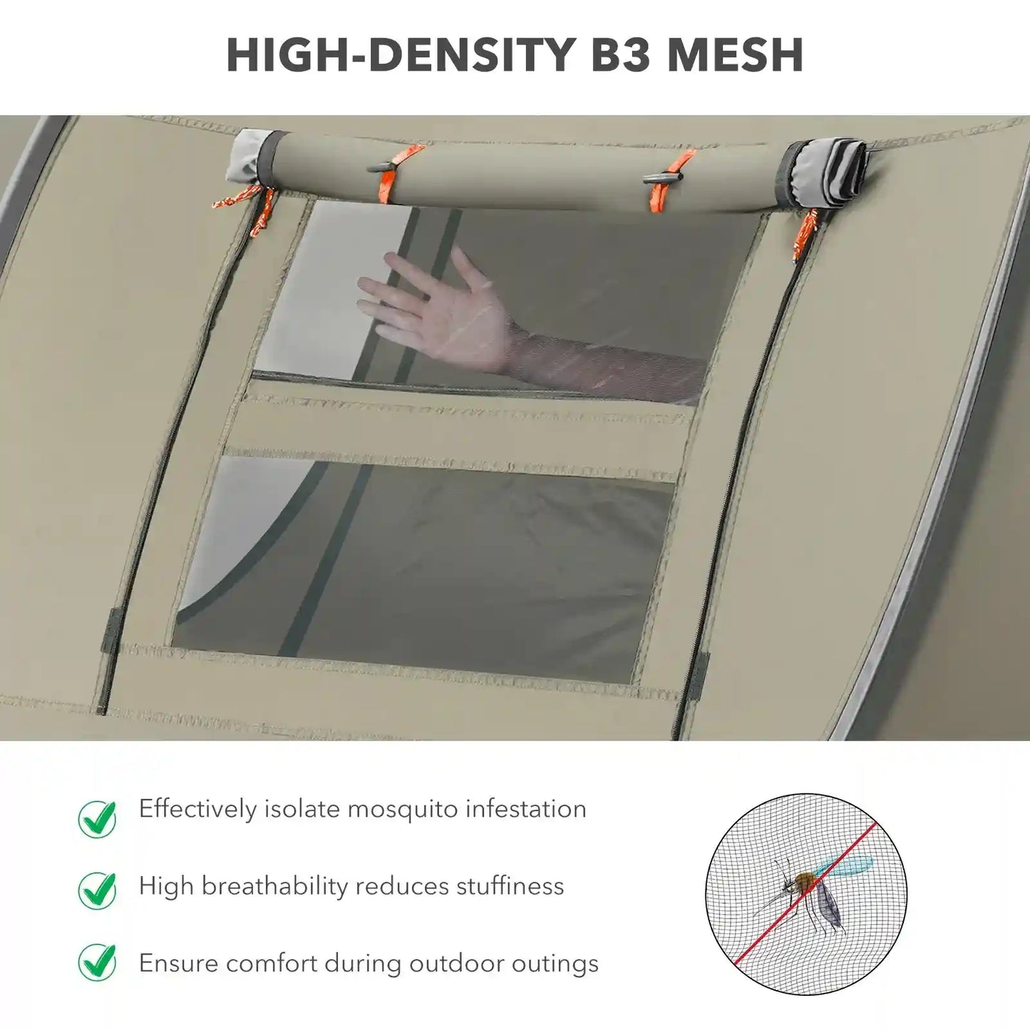 Instant Tent 4-Person Camp Tent, Auto Setup Pop up Tent, Pordable, Huge Door & Windows, Green