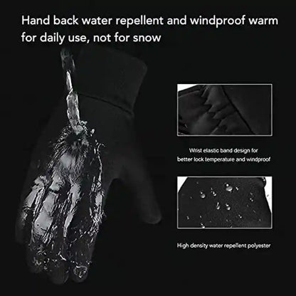 Kids Gloves Winter Waterproof Coating Warm Thick Fleece Touchscreen Anti-Slip for Boys Girls 3-15 Years Cycling School